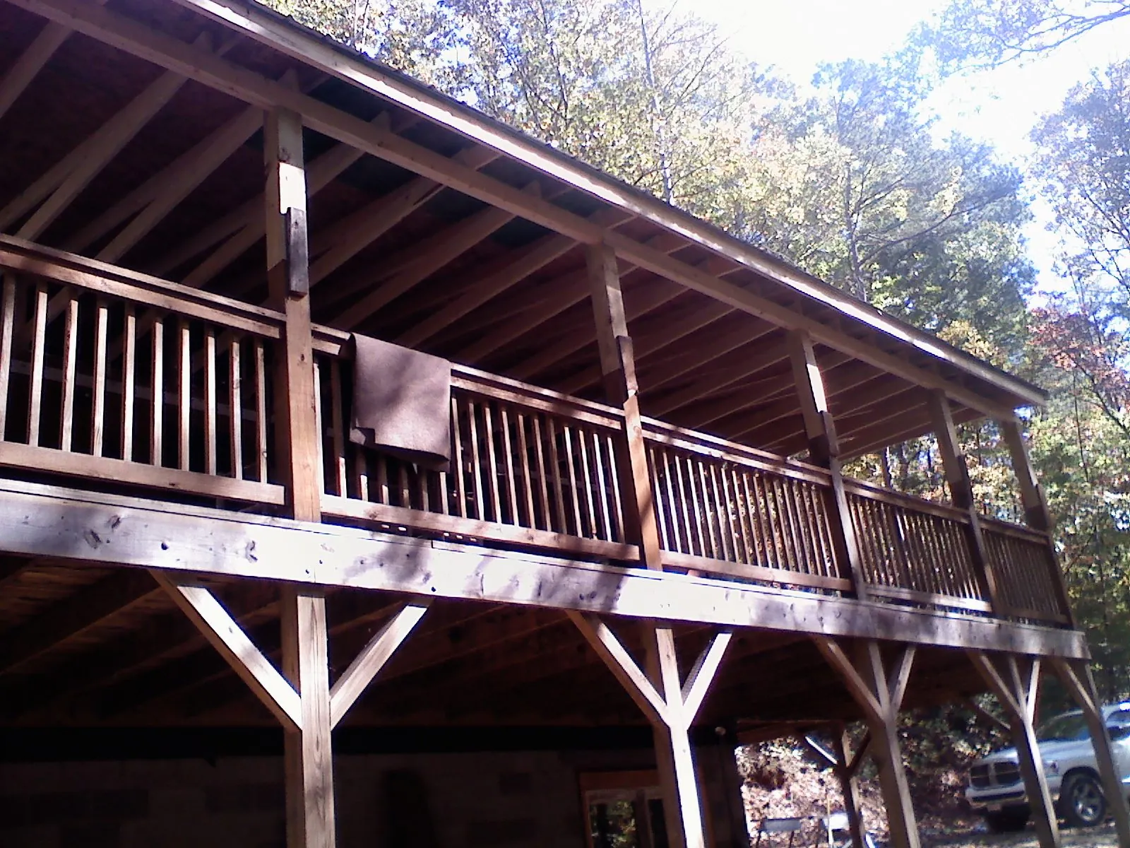 Timber framing under a new elevated porch and deck — Roof Leak Repair in Newport News by Roofing Brothers